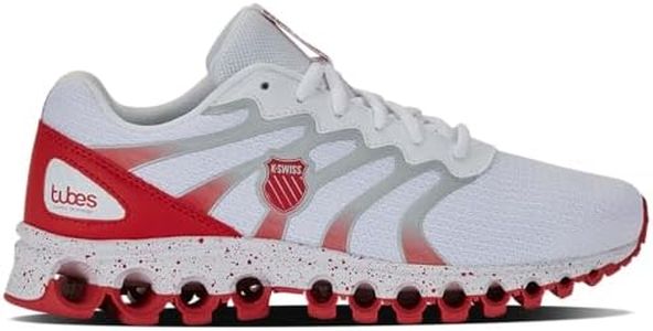 K-Swiss Women's Tubes 200 Training Shoe, White/Mars Red/Gray Violet, 8.5 W