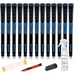 SAPLIZE Golf Grips Set of 13 with Complete Regripping Kit, Standard Size, Rubber Golf Club Grips, Blue