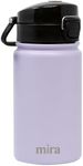 MIRA 12 oz Kids Water Bottle with Spout Lid - Vacuum Insulated Stainless Steel Thermo Flask Keeps Cold for 24 Hours, Hot for 12 Hours - Lavender Violet