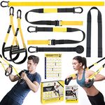 Suspension Trainer, Sling Trainer Set with Door Anchor for a Full Body Workout, Adjustable Sling Trainer for Home with Large Handle Door Anchor Attachment Carry Bag, Exercise Instructions for Homegym