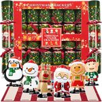 KreativeKraft Luxury Pop Christmas Crackers, Pack of 6 Deluxe Xmas Crackers, Family-Friendly Novelty Xmas Gifts, Fun Party Table & Christmas Decorations (Multi Wind Up Toys)