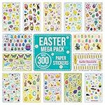 Easter Stickers Over 300 for Children Kids Party Bag Fillers - Self Adhesive Stickers for Scrapbooking, Crafting, Decorating Cards Gifts - Easter Bunny, Egg, Chick