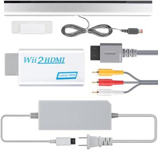 XiBYer Wii Power Cord 4 in 1 Kit，Wii to HDMI Converter,Wii Sensor Bar Wired Plus Infrared Wii Sensor Bar,Wii Power Cord AC Adapter, Wii Audio Video Cable Compatible with Nintendo Wii