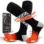 Heated Socks for Men & Women, APP Control 5V 5000mAh Battery Warm Heated Socks Rechargeable, 3 Heat Settings Socks, Winter Washable Breathable Electric Socks Suitable for Cycling, Skiing, Hiking