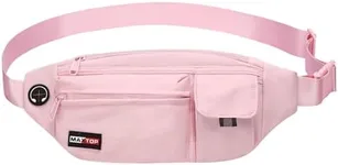 Large Fanny Pack Crossbody Bag for Women Grils Waist Pack Bag with Headphone Jack and 5-Zipper Pockets Adjustable Straps