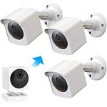 PEF Mount for Wyze Cam Outdoor, Weatherproof Protective Cover and 360 Degree Adjustable Wall Mount for Wyze Camera Outdoor Indoor Wire-Free Smart Home Camera System (White, 3 Pack)