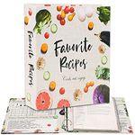 Recipe Binder 3-Ring A4 Kit with 16 Dividers, 32 Labels & 50 Plastic Sleeves. Store Your Printed Recipes & Create Your Own Favorite Recipes Book. Cute DIY Cookbook Set