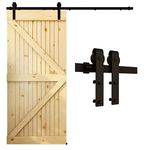 Sliding Barn Door Hardware Kit, 6FT and 6.6FT, Smooth Silent and Easy to Slide, for Single Wood Door, Easy Installation (J Shape)