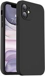 Vooii Compatible with iPhone 11 Case, Upgraded Liquid Silicone with [Flat Edges] [Camera Protection] [Soft Anti-Scratch Microfiber Lining] Phone Case for iPhone 11 6.1 inch - Black