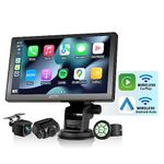 ATOTO P8 1080P On-Dash Cam and Rear DVR Cam Input, Portable 7'' QLED Display Car Stereo, Wireless CarPlay & Wireless Android Auto, Remote Control, WDR & Auto Dimmer, Fast Charge, OTA upgrade, P807PR