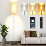 ATAEFR Floor Lamp for Living Room, Include A19 LED Bulb, APP & Remote Control Dimmable 3 Color Temperatures Standing Tall Lamps for Bedroom Reading, Replaceable Bulb(MAX 65W), 1H Timmer