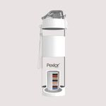 Pexlar Tritan Multi Stage Alkaline Water Filter Bottle | Alkaline Water Generator | Water Bottle with Filter inside | White | 650 ml | Multirich Mineral Water - BPA Free