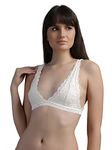 N-Gal Women Lace Non Padded Bridal Bralettes Bra_White_34