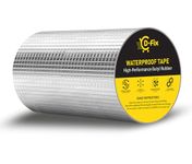 D-fix® Waterproof Repair Tape for Pipe Leakage Roof Water Leakage Solution Aluminium Foil Tape Waterproof Adhesive Sealing Butyl Rubber Tape for Surface Crack (20cm/8inch x 5m) (Silver)