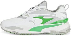 PUMA Mens GS-Fast Golf Shoes PUMA White-Flat Light Gray-PUMA Green 11