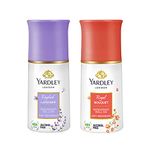 Yardley London English Lavender Anti Perspirant Deodorant Roll On for Men & Women, 50ml & Yardley Royal Bouquet Deodorant Roll-On, 50 ml