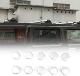 Qiosreui Roof Rack Knob Cover, Aluminum Roof Rack Screw Trim Cap Cover Fit for Hummer H2 2003-2009, Roof Rack Cross Bar Rail Screw Trim Cap, 10PCS