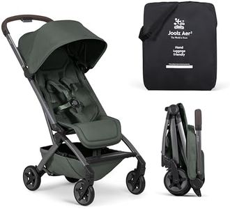 Joolz Aer2 Lightweight Travel Stroller for Baby & Toddler – One-Hand Fold, Compact Carry-On Airplane Approved, Reclining Seat, UPF 50+ Canopy, Travel Pouch, Baby Net – Forest Green