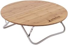 Captain Stag 65UC-503 Albaro Bamboo Round Low Table for Camping BBQ