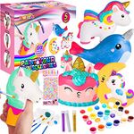 Unicorn Toys for Girls, Unicorn Arts Crafts Painting Kit - 5 Large Slow-Rise Unicorns Squeeze DIY Kit with Paints, Christmas Birthday Unicorn Gifts for 4, 5, 6, 7, 8 Year Old Girls Boys Kids