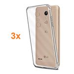 REY - Pack 3x Case Flexible Silicone TPU for LG K11 / LG K11 PLUS / K11+, Ultra Thin 0.33mm, Crystal Clear