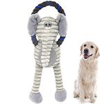 Speedy Panther Squeaky Dog Toys for Large Dogs Elephant Plush Dog Toys for Boredom Soft Dog Rope Toys for Small Medium Large Dogs