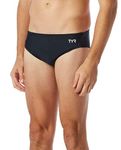 TYR Men's Durafast Elite Solid Racer Swim Suit (Black, 32)