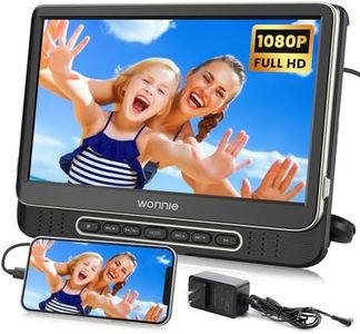 WONNIE 12" Headrest DVD Player Portable for Car, Support 1080P/MP4 Video with HDMI Input/Output, Mounting Bracket, AC Adapter, Car Charger, AV Out, USB Card Reader, Last Memory