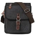 RAVUO Small Messenger Bag, Vintage Canvas Shoulder Bag for Men and Women Casual Crossbody Bag Satchel for Daily Use School Traveling Work