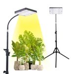 Grocruiser Grow Lights for Indoor Plants, 200W Full Spectrum Grow Lamp, Plant Lights for Indoor Growing with Adjustable Tripod Stand 12-48 Inch, On/Off Switch Daisy Chain Function