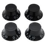 Musiclily Basic Metric Top Hat Bell Knobs Tone Volume Control Knobs for Epiphone Les Paul SG Import Electric Guitar, Black (Set of 4)