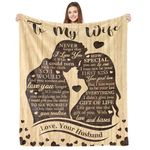 COZYCRIB Gifts for Wife to My Wife Blanket Wedding Anniversary Valentine's Day Birthday Gifts from Husband Love Gifts for her(50x60 Inch)