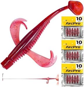 ArcPro Paddle Tail Swim Baits, 30Pcs TPE-Soft Plastic Baits, Unique Vibrating Swim Action, Shaky Sinking Motion, Crappie Lures, for Saltwater/Freshwater, Great Bait for Family Fishing, Cinnamon