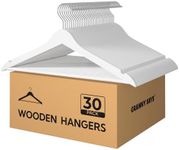 GRANNY SAYS Clothes Hangers for Closet, 30 Pack Wood Hanger, Heavy Duty Wooden Hangers for Coats, Suits, Pants, White