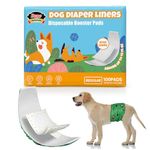 Dono Dog Diaper Liners for Male and Female Dogs, Super Absorbent Dog Booster Pads, 100ct Disposable Doggie Diaper Inserts fit Reusable Male Belly Bands, Wraps, Washable Period Panties (Regular)