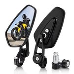 MICTUNING Motorcycle Mirrors - Bar End Rear View Mirrors Fits Most Honda Grom, Yamaha, Kawasaki, KTM, Ducati, Suzuki and More