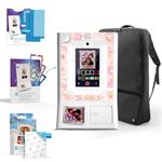 HP Sprocket Photo Booth Machine Instant Color Photo Printer (White) Gift Bundle + Zink Paper (100 Sheets) + Padded Carrying Case + Premium Screen Protector (x2) + Decorative Sticker Frames (x15)