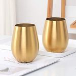 2Pcs Stainless Steel Cups, Unbreakable Water Coffee Cocktails Champaign Cup, Cocktail Stainless Steel Cup, for Coffee, Wine, Cocktails, Blue Sparkle(Gold)