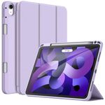 JETech Case for iPad Air 11-Inch M2 (2024), iPad Air 5/4 (2022/2020 5th/4th Generation 10.9-Inch) with Pencil Holder, Slim Tablet Cover with Soft TPU Back, Auto Wake/Sleep (Purple)