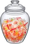 Amazing Abby - Sugar Sugar - 140-Ounce Plastic Candy Jar with Lid, Cookie Jar, Apothecary Jar, BPA-Free, Shatter-Proof, Dishwasher-Safe, Great for Candy Buffet, Decorative Display, and More