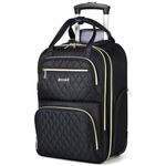 Ponhog Rolling Backpack for Women - Carry On Backpack 30L Airline Approved Expandable Travel Laptop Wheeled Backpack, Carry on Luggage for Travel Business College Work Overnight, 16 Inch Black