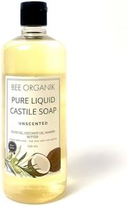 Bee Organik Pure Liquid Castile Soap Unscented | Multi-purpose Hand Body Hair Home | Baby and Pet Safe | Natural Organic Safe 475ml