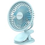 UN1QUE Powerful Rechargeable Fan USB Table Fan 6 Inch, Mini Portable Fan Battery Operated, 3 Speed Mini Fan with Less Vibration