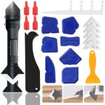 Caulking Tool Kit,Caulk Remover Tool,3 in 1Silicone Caulking Tool Kit, Grout Scraper, Reuse and Replace 5 Silicone Pads, Bathroom, Kitchen, Floor, Window, Sink Joint, Frames Seal Tools (23 PCS)