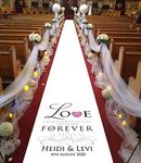 Personalised Wedding Aisle Runner for Ceremony Decor and Wedding Venue Decoration - Custom Printed Aisle Runner (Love Cherish Treasure Wedding) (12 Metres)