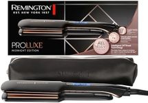 Remington Proluxe Straightener [Extra Wide Ceramic Styling Plates, 110 x 50 mm] (OPTIheat Technology, Pro+ Setting for Gentle Styling, Digital Display, Quick Heating) Hair Straightener S9150B