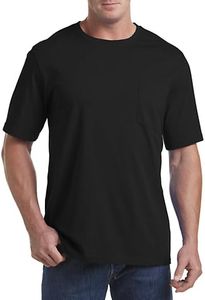 Harbor Bay by DXL Men's Big and Tall Moisture-Wicking Pocket T-Shirt Black 1XLT