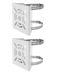 Bectro Pole Mount Camera clamp Bracket with 2 Nos. 100 MM SS Loops, for CCTV Security Camera Indoor Outdoor Universal Compatible, White (Pack of 2 Set), 2 Clamps 4 Rings