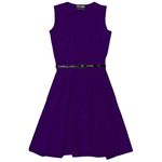 A2Z 4 Kids Girls Party Fashion Dresses with Free Belt Summer - Skater Sleeveless Purple 11-12