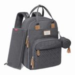 RUVALINO Diaper Bag Backpack - All-in-One Travel Backpack for Girl, Baby Bag for Mom, Multifunction Waterproof Backpack with Changing Pad, Stroller Strap, Pacifier Case - Baby Shower Gifts - Dark Gray